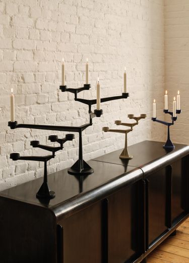 Spin Mini Candelabra | Matt Black Cast Iron | Tom Dixon