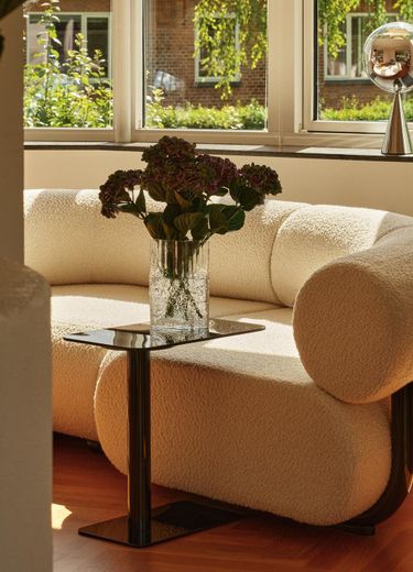 Flash Square Table | Brass Plated Polished Steel & Mirrored Glass