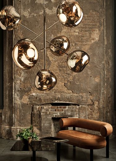 Melt Small Chandelier | Gold Polished Polycarbonate | Tom Dixon