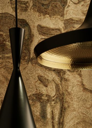 Beat Tall Pendant | Matt Black Brass | Tom Dixon